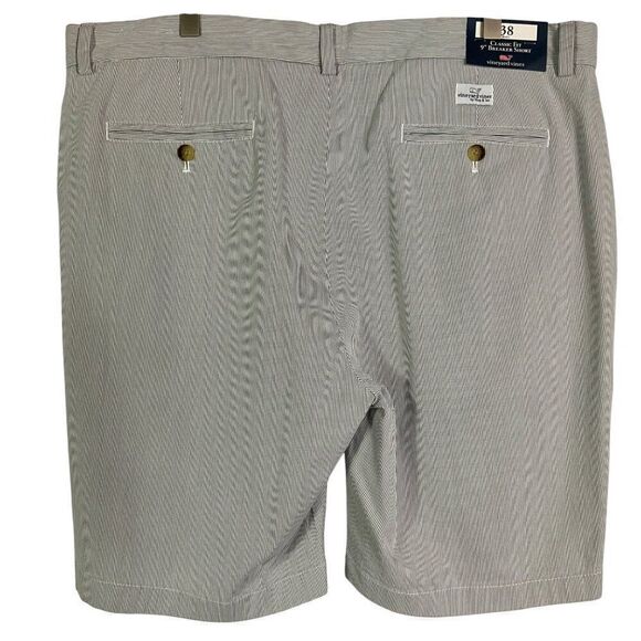 NWT Vineyard Vines 9" Pincord Stripe Breaker Shorts in Anchor Gray stripe, sz 38 - Picture 3 of 15